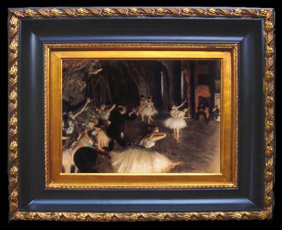 framed  Germain Hilaire Edgard Degas The Rehearsal of the Ballet on Stage, Ta059